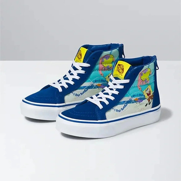 High Top Boys Van Shoes Vans Shoes Blue Spongebob Kids Skate Hi